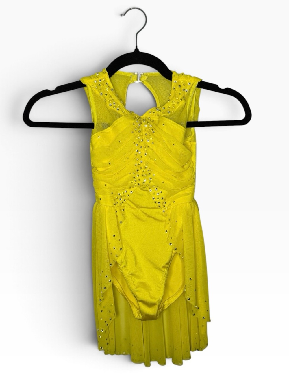 Custom Rhinestoned Weissman Lyrical Costume in Yellow SC